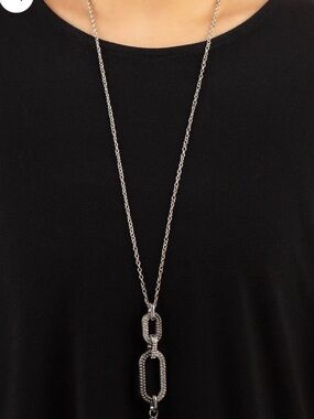 OVAL-Statement of the Year - white - Paparazzi LANYARD necklace
